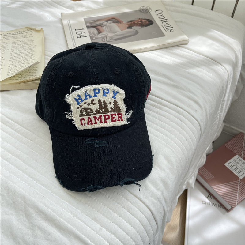 Men's Distressed Vintage-Inspired Baseball Cap Bowlift