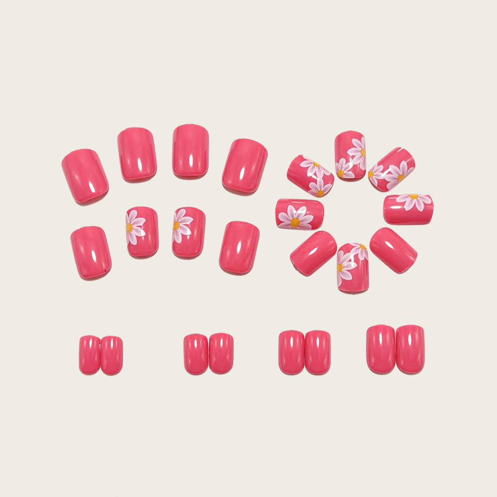 Fake nails with floral design and high-gloss finish Bowlift