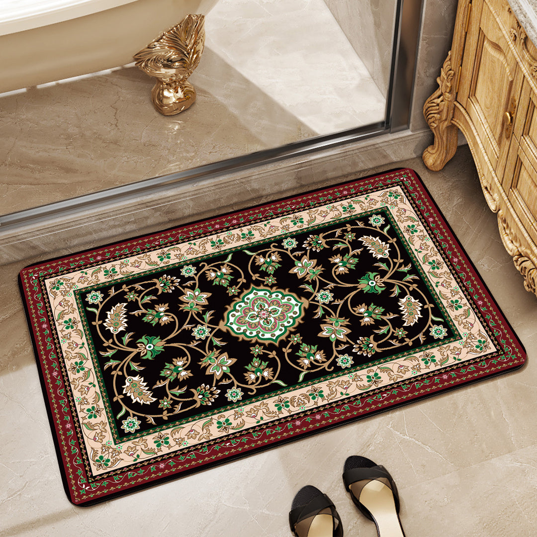 Luxurious Floral Pattern Bath Mat Bowlift