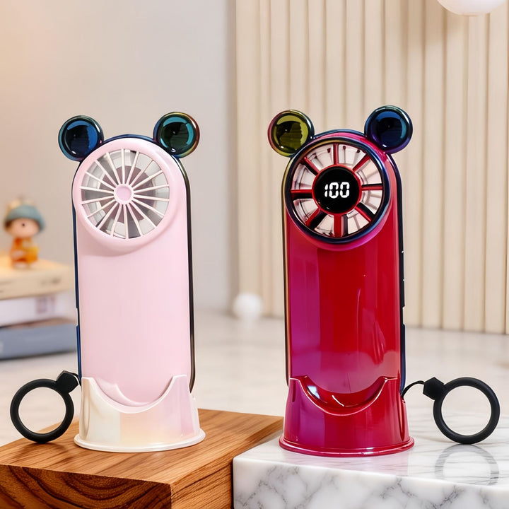 Women Portable USB Fan with multifunctional digital control Bowlift