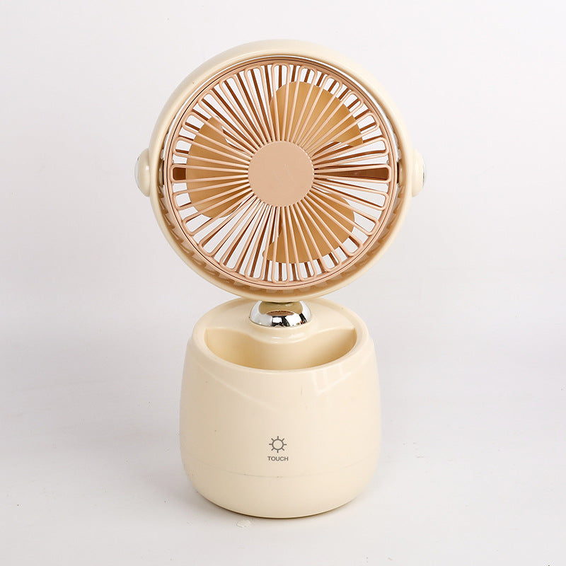 Women portable USB table fan with touch control and light effect Bowlift