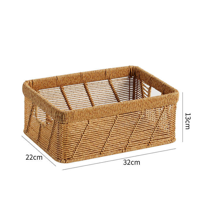 Decorative Handwoven Storage Basket with Cutout Handles Bowlift