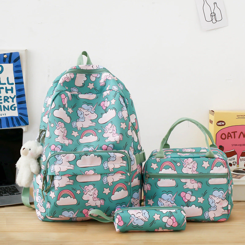 Backpack set with colorful unicorn motif Bowlift