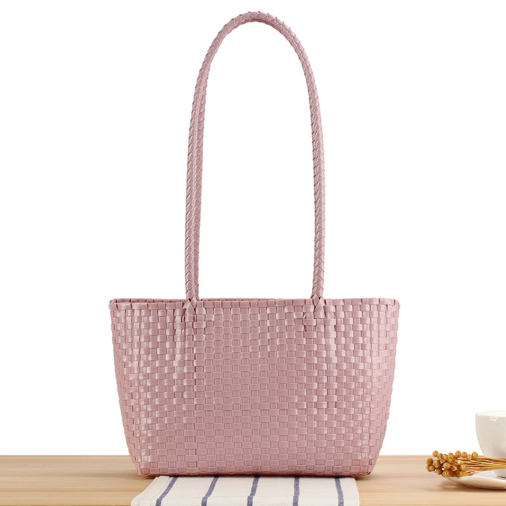 Handbag with Braided Design and Long Shoulder Straps Bowlift