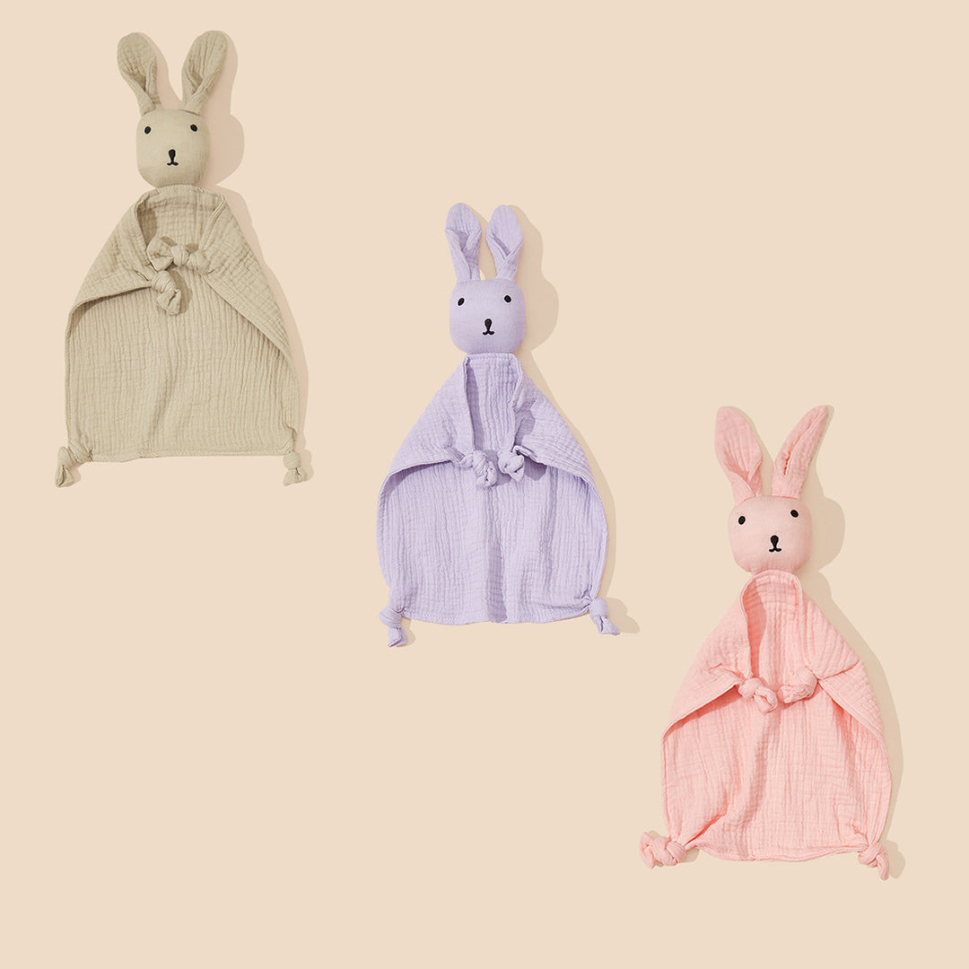 Soft Cotton Bunny Lovey Blanket Bowlift