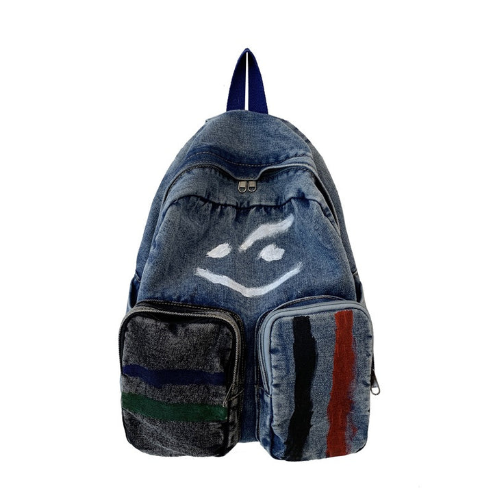Artistic Denim Backpack Bowlift