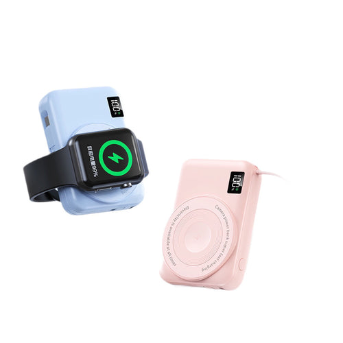 Portable power bank with integrated Qi charging function and digital display Bowlift
