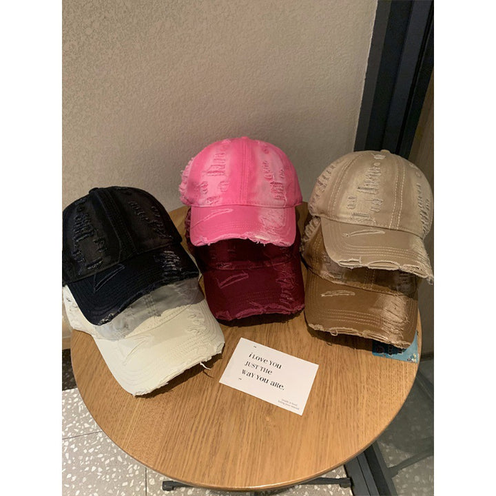 Women's Distressed Cotton Baseball Cap Bowlift 1784270737