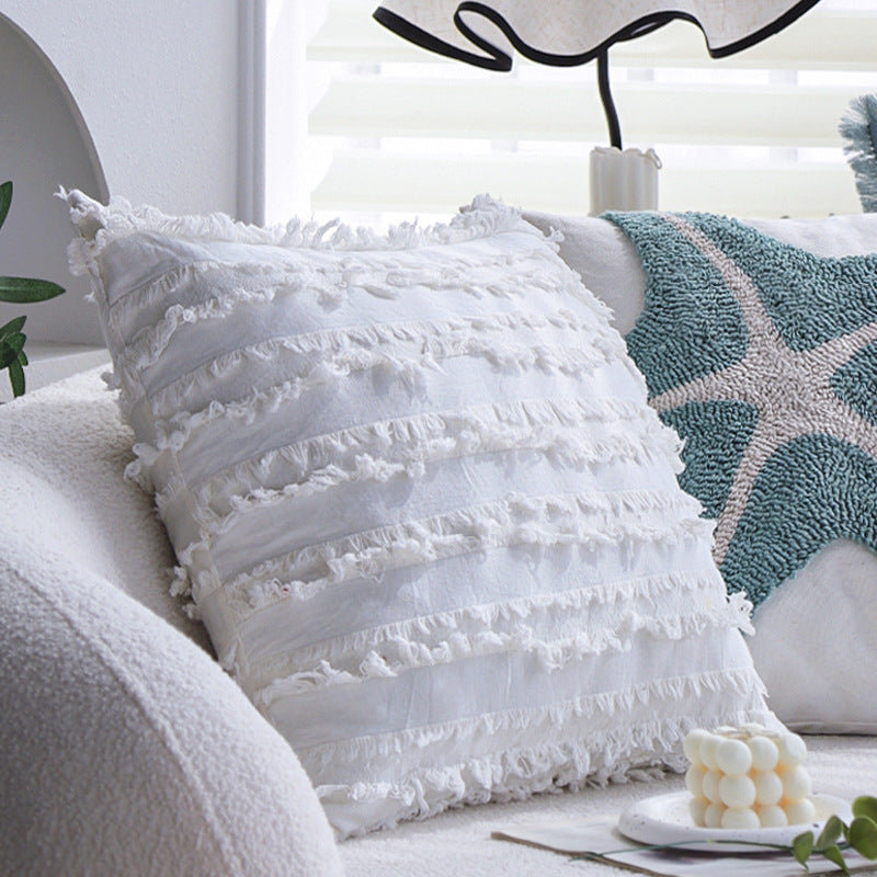 Decorative cushion cover with high-pile starfish relief Bowlift