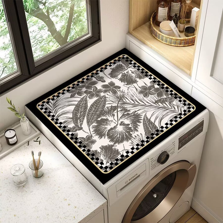 Floral Patterned Laundry Room Top Cover Bowlift