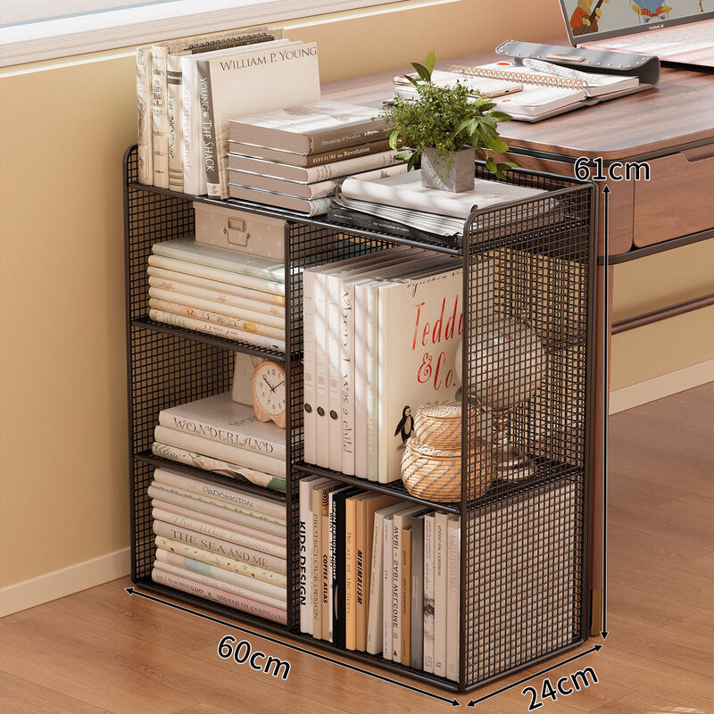 Modern Wire Mesh Bookshelf Organizer Bowlift