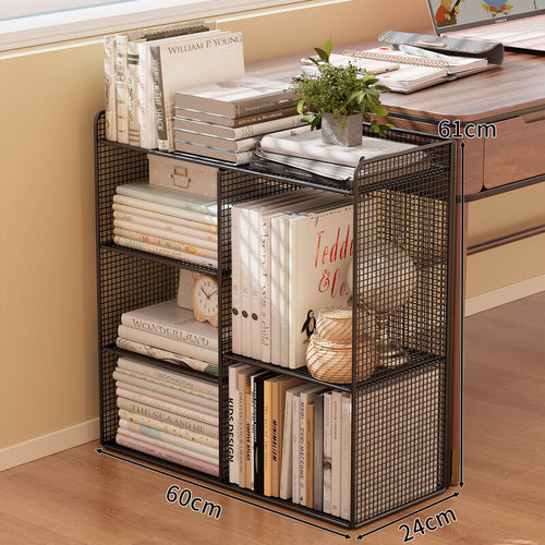 Modern Wire Mesh Bookshelf Organizer Bowlift