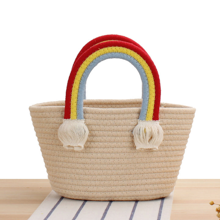 Cheerful straw bag with colorful handles Bowlift