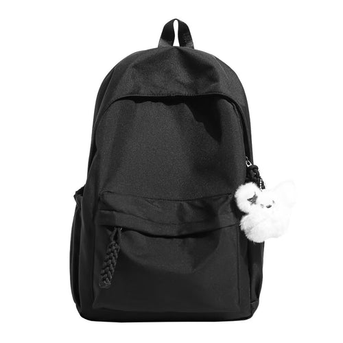 Backpack with Practical Compartment System and Playful Plush Pendant Bowlift