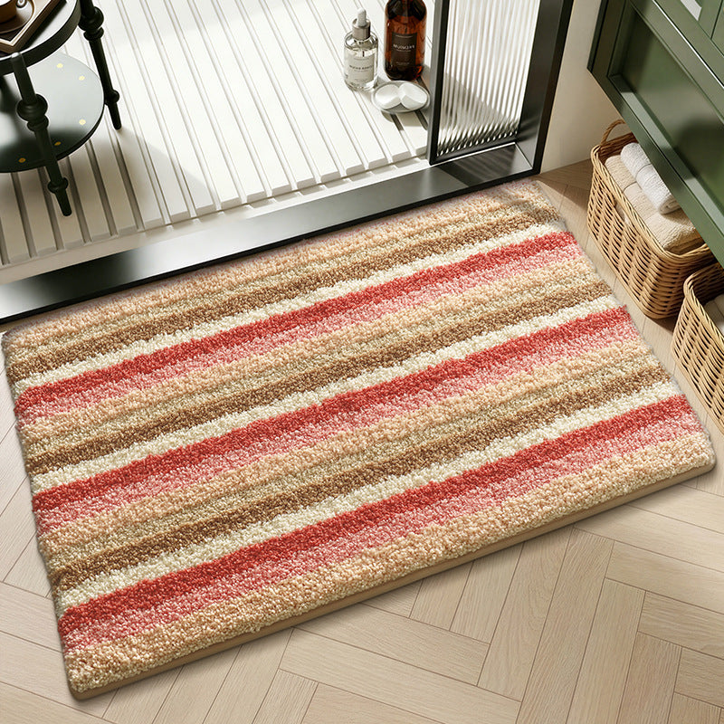 Plush Textured Zigzag Bath Mat Bowlift