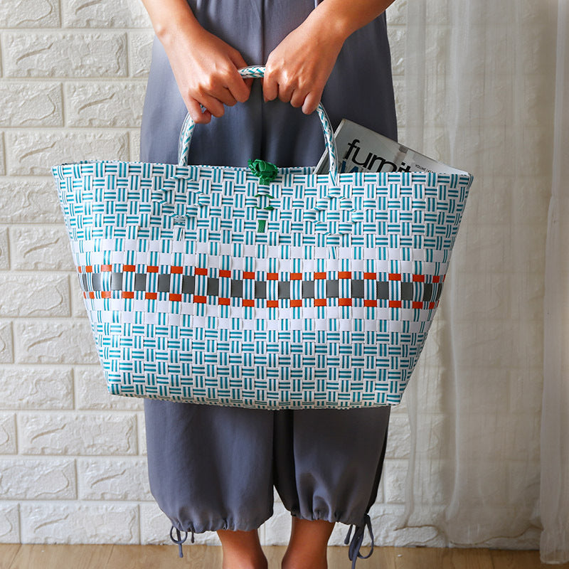 Large Capacity Woven Shopping Tote Bowlift