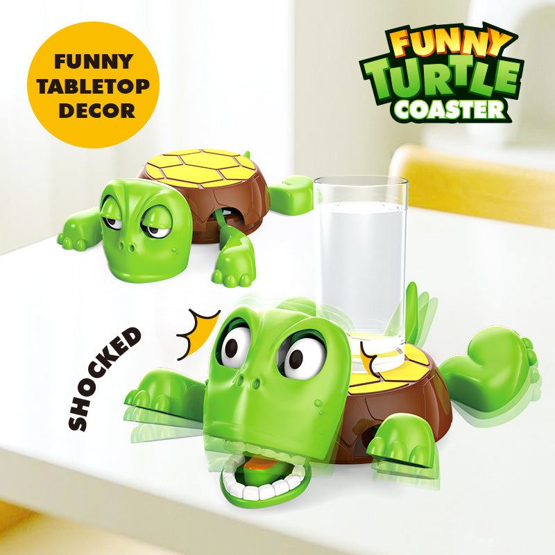 Interactive Turtle Drink Coaster With Animated Mouth, Moving Limbs And Shock-Sensor Surprise