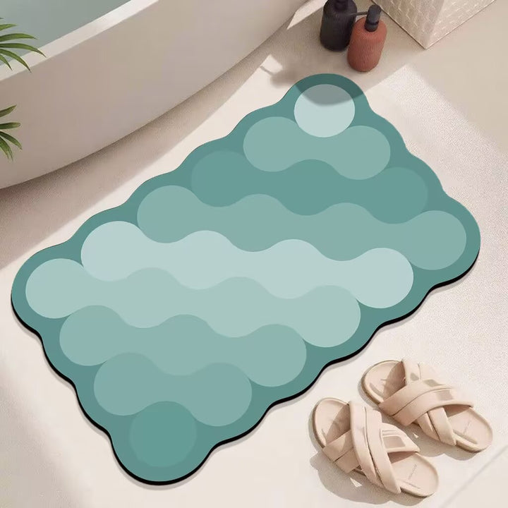 Abstract Wave Design Bath Mat Bowlift