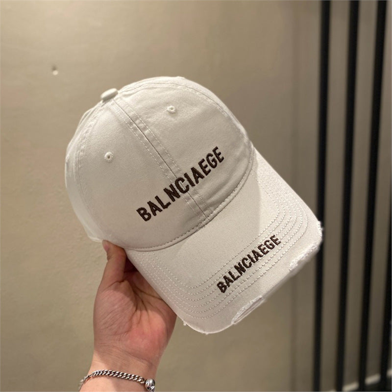 Men's Distressed Adjustable Baseball Cap Bowlift