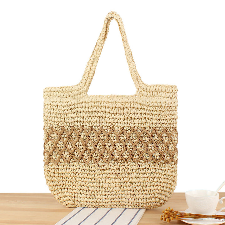Handcrafted raffia shoulder bag with floral details Bowlift