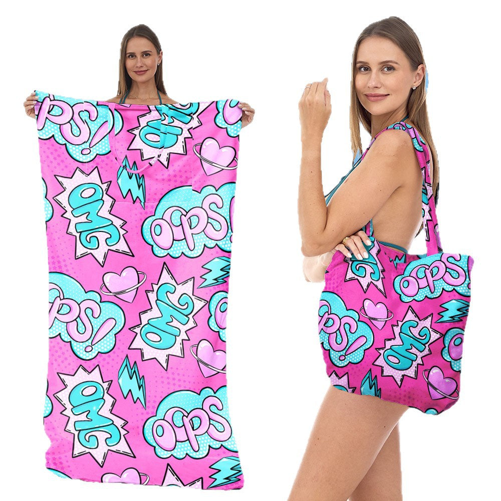 Beach towel with creative sea turtle pattern Bowlift