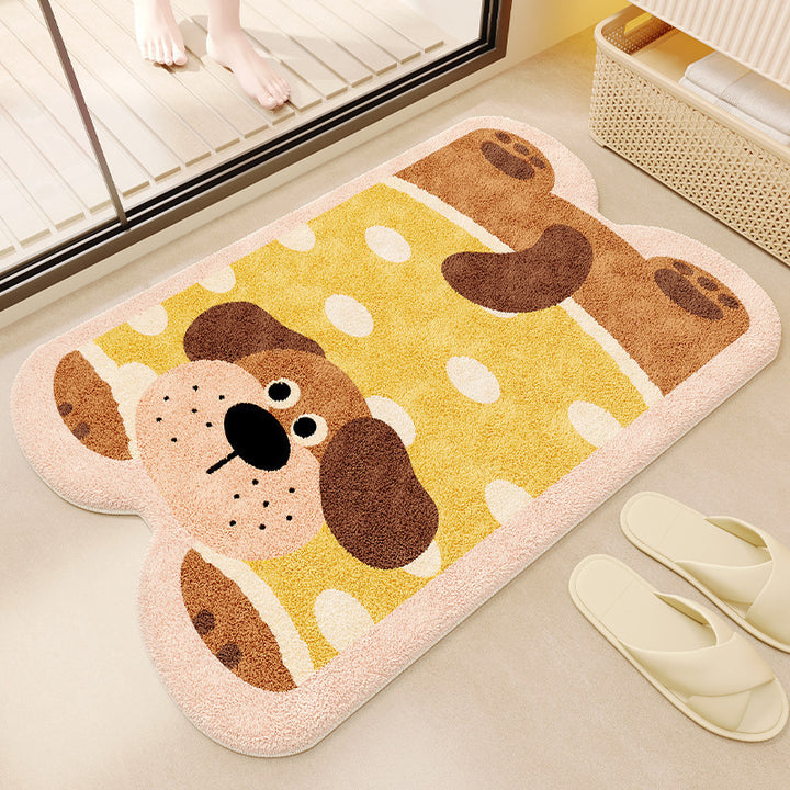 Cat-Themed Plush Bath Mat Bowlift