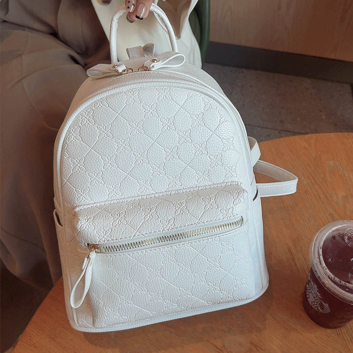 Floral Textured Mini Backpack Bowlift