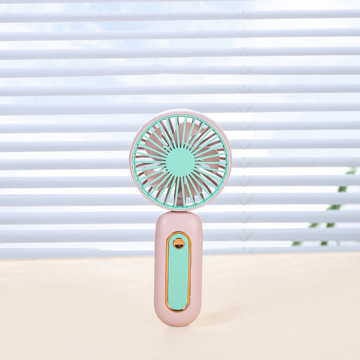 Women's Portable Mini Fan with Ergonomic Handle and Rechargeable Battery Bowlift