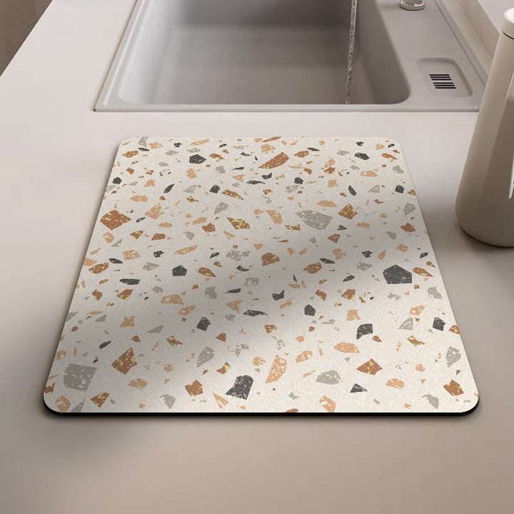 Artistic Terrazzo-Pattern Kitchen Mat Bowlift