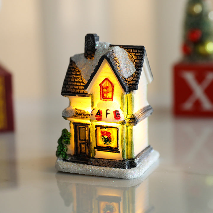 Decorative LED Village House Figurine Bowlift
