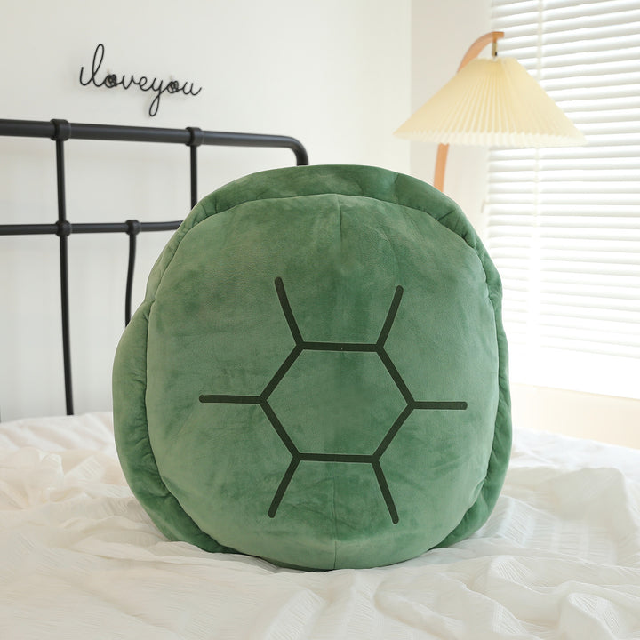 Oversized Plush Turtle Shell Round Lumbar Pillow