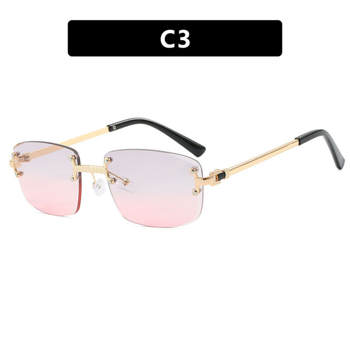 Women's elegant square sunglasses with transparent lenses and high-quality metal frame Bowlift