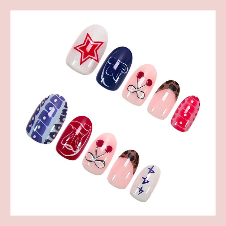 Nail art set with creative pattern mix Bowlift