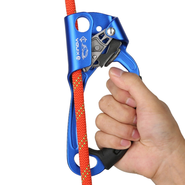 BowLift | XINDA TP-8606 Outdoor Climbing Air Work Anti-Fall Handheld Rope Gripper for 8-12mm Diameter Rope Right (Orange)
