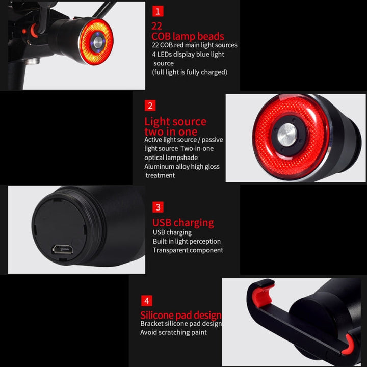BowLift | Antusi Q5 Bike Tail Light Automatic Brake Induction Lights