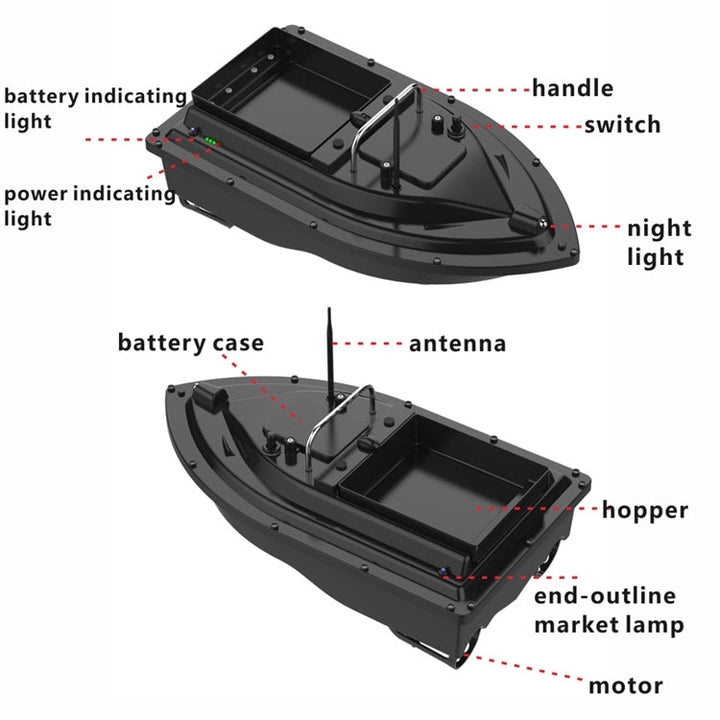 Smart RC Fishing Bait Boat with 2 kg Load Capacity and 500 m Remote Range