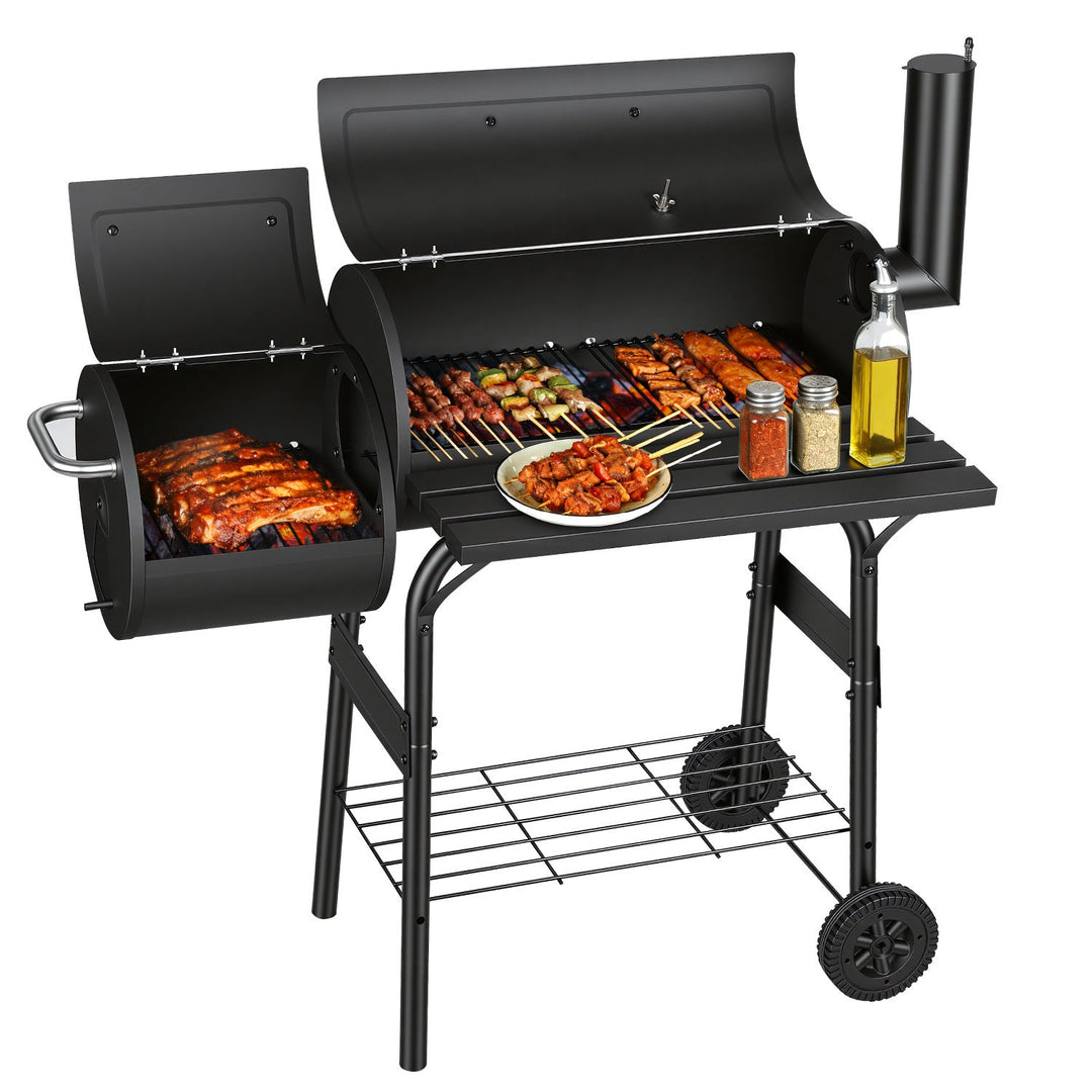 Offset Smoker Charcoal Grill with Side Firebox BBQ | Bowlift