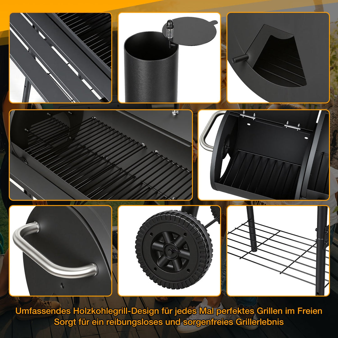 Offset Smoker Charcoal Grill with Side Firebox BBQ | Bowlift