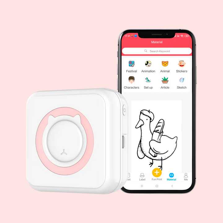 BowLift | Mini Portable Mobile Phone to Photo Printer Instant Small Sticker Emoji Picture Thermal Bluetooth Connection