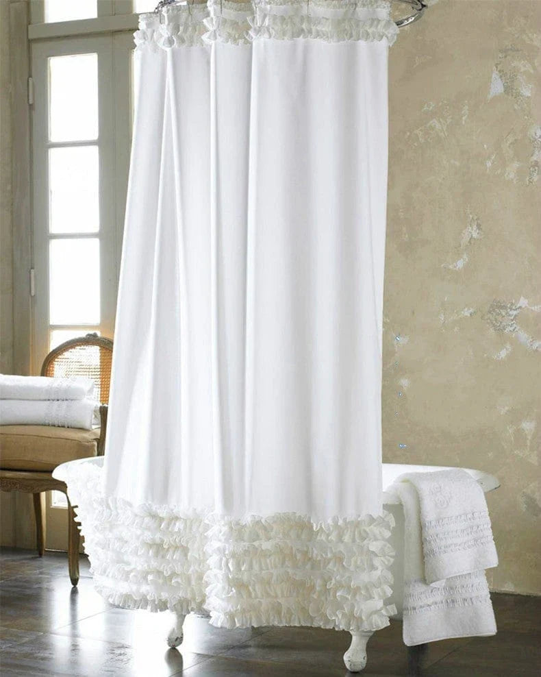 Ophelia Ruffled Shower Curtain Bowlift