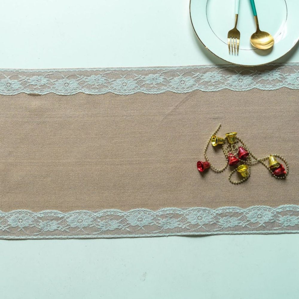 BowLift | Ornate Blossom Lace Edge Table Runner
