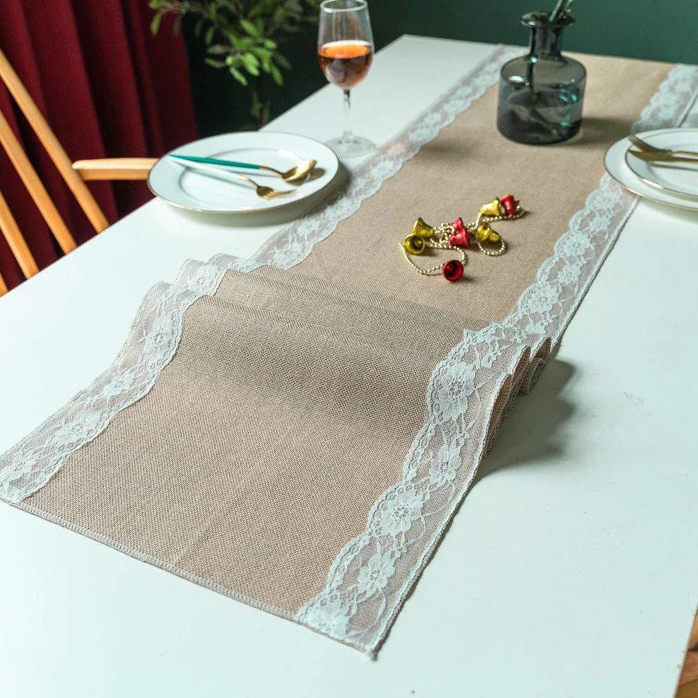 BowLift | Ornate Blossom Lace Edge Table Runner