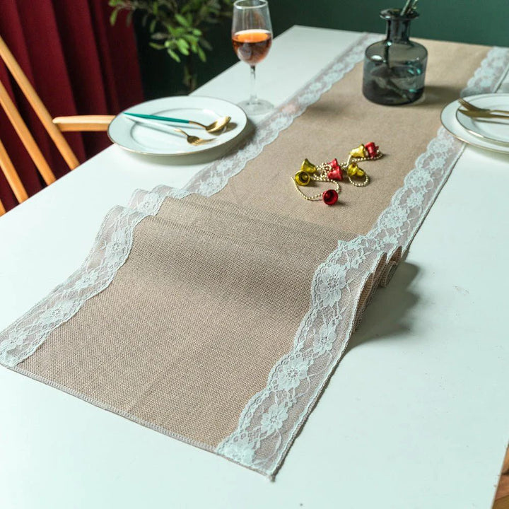 BowLift | Ornate Blossom Lace Edge Table Runner