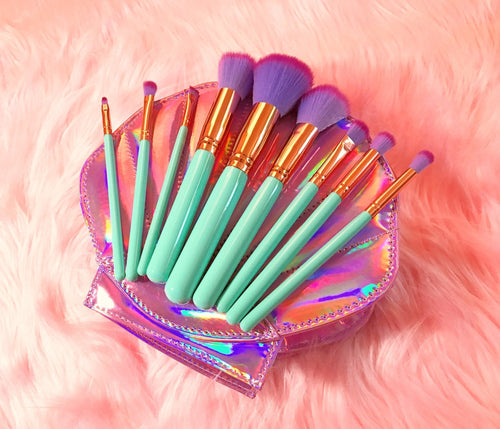 Mermaid Makeup Brushes - 10 Piece Set | Bowlift