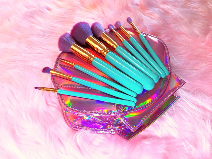 Mermaid Makeup Brushes - 10 Piece Set | Bowlift