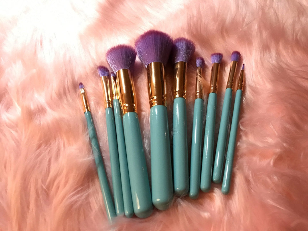Mermaid Makeup Brushes - 10 Piece Set | Bowlift