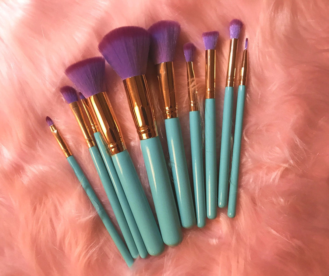 Mermaid Makeup Brushes - 10 Piece Set | Bowlift