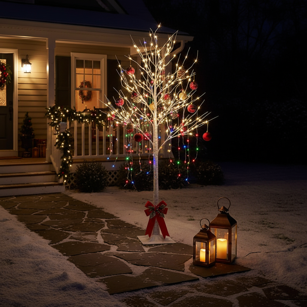 BowLift | Golden Birch Tree | LED Decoration for Parties 182.88 cm