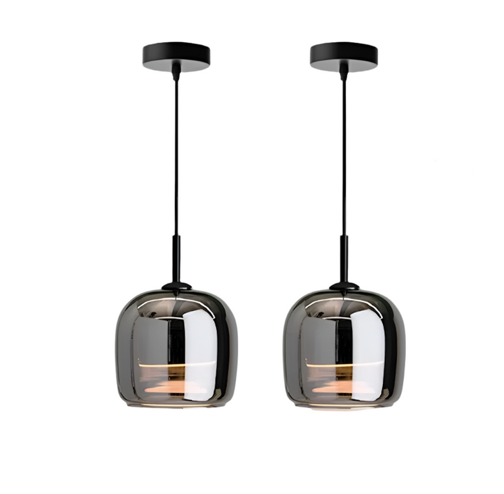 BowLift | Nordic Black Glass Pendant Light Fixture - Modern Hanging Lamp for Kitchen Island & Dining Room