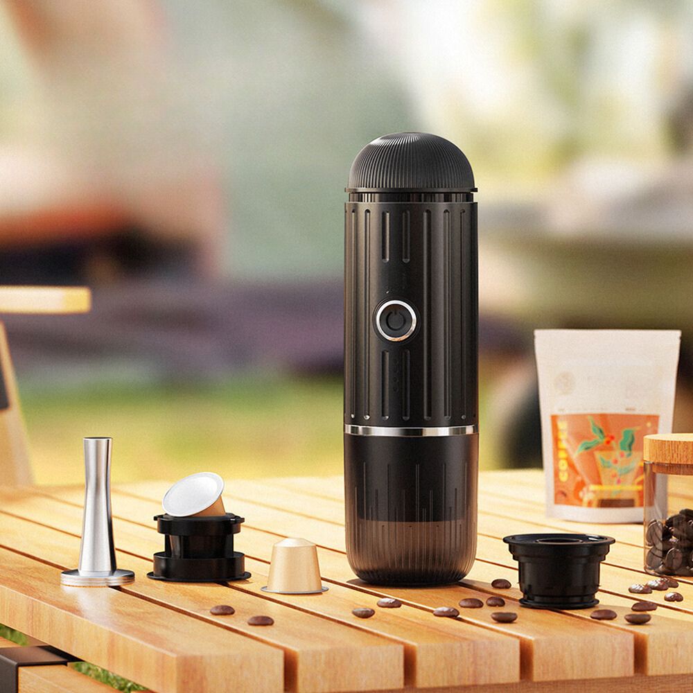 BowLift | Self-Heating Portable Electric Espresso Maker with USB-C Charger – Compatible with Ground Coffee & Nespresso Capsules
